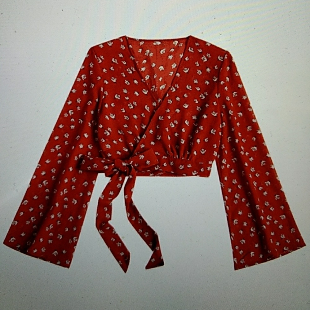 Cropped wrap top